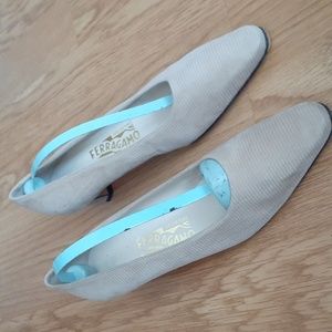 Salvatore Ferragamo Classic Suede Pumps  6.5 AA Narrow